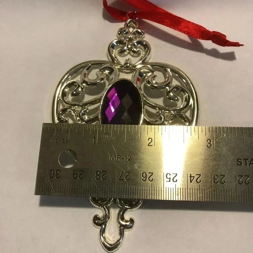 Beautiful Heart and Purple Stone Lenox Christmas ornament